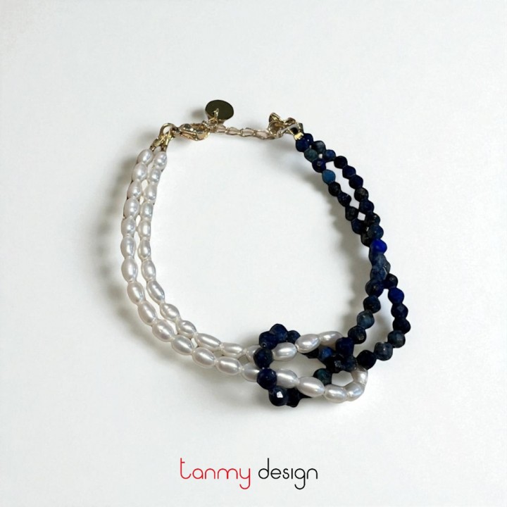 Ivy pearl and Lazurite Bracelet